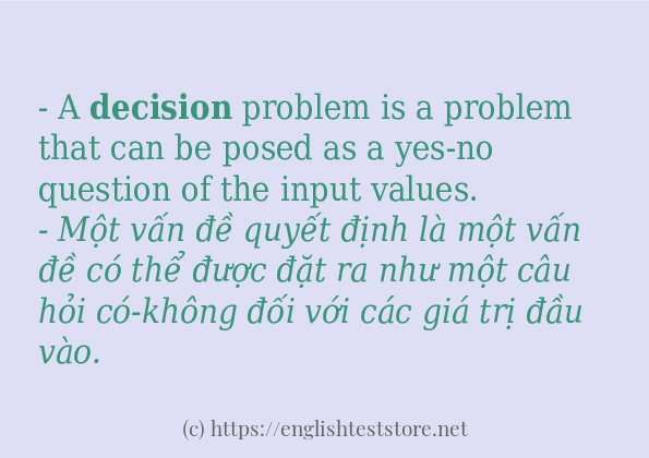 decision sử dụng thực tế trong câu