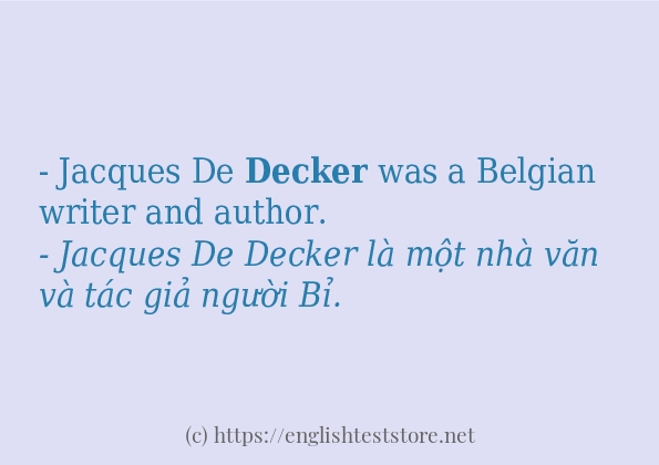 decker câu ví dụ và cách sử dụng