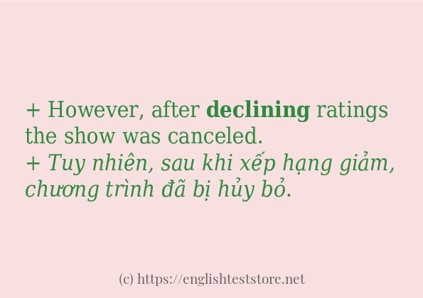 declining sử dụng thực tế trong câu