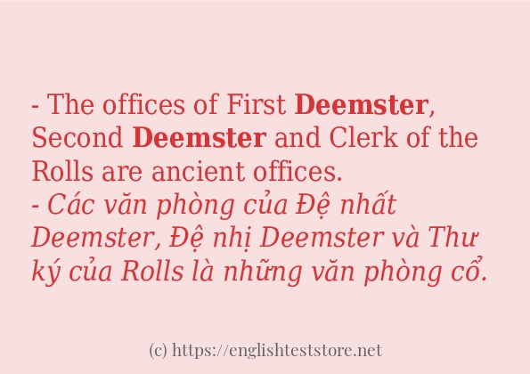 deemster cách sử dụng trong câu và ví dụ