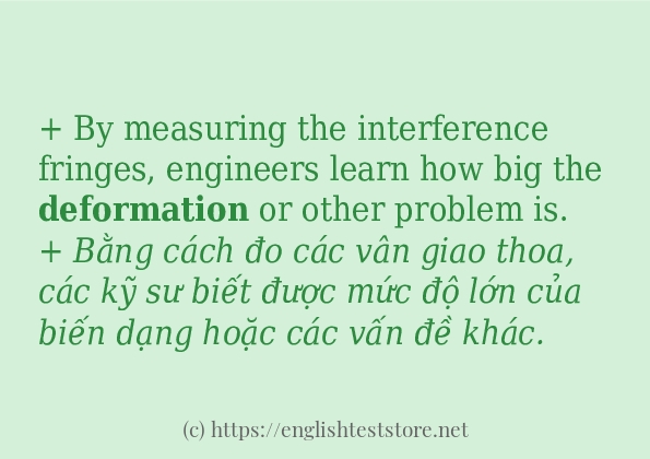 deformation câu ví dụ về cách dùng