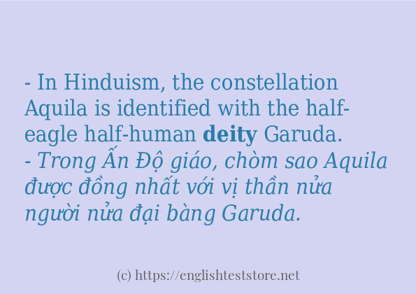 deity cách dùng và câu ví dụ