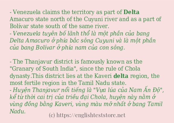 delta cách dùng trong câu và ví dụ