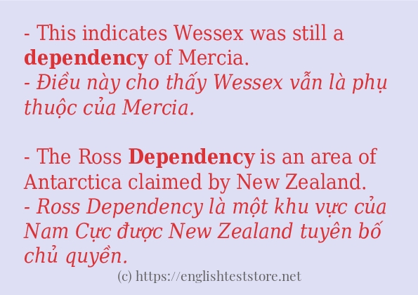 dependency cách dùng và câu ví dụ
