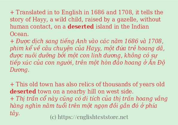 deserted cách sử dụng trong câu và ví dụ