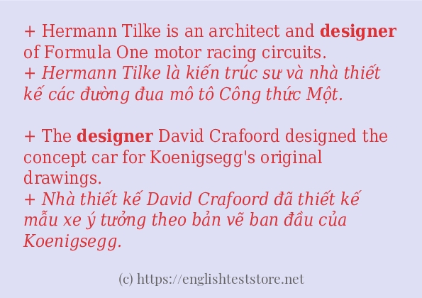 designer câu ví dụ và cách dùng