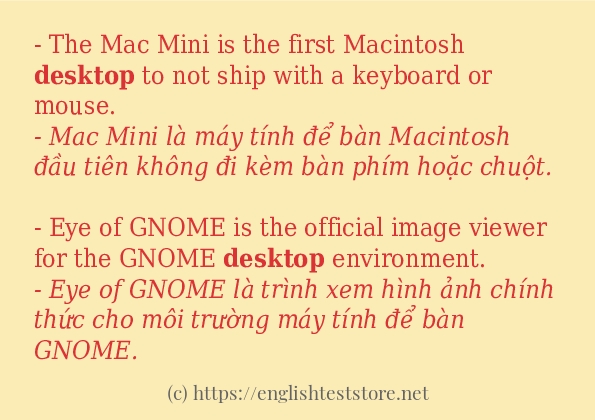desktop câu ví dụ và cách dùng
