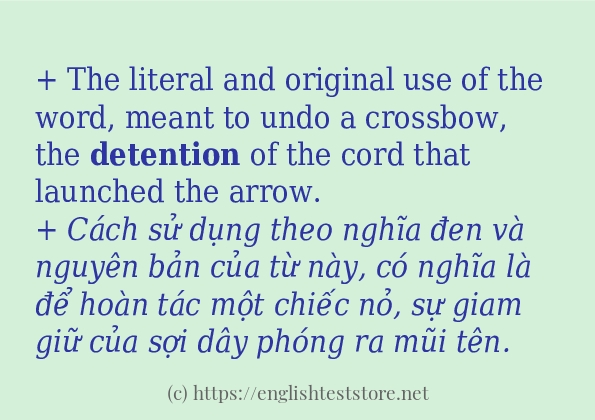 detention dùng như thế nào?