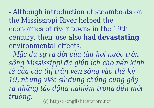 devastating sử dụng như thế nào và câu ví dụ
