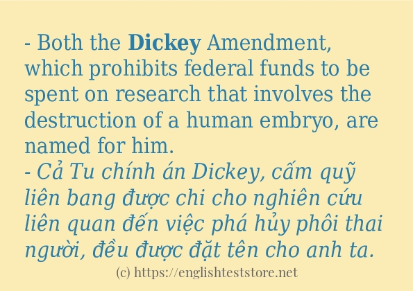 dickey cách sử dụng và câu ví dụ