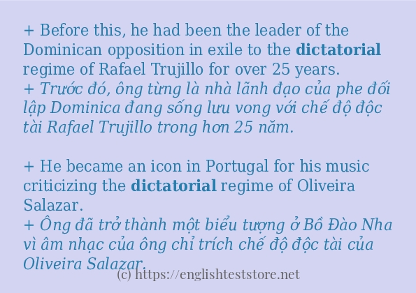 dictatorial ví dụ và cách sử dụng trong câu dictatorial ví dụ và cách sử dụng trong câu