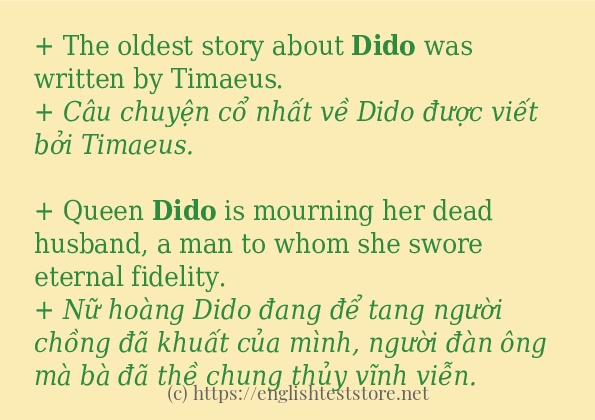 dido các ví dụ và câu điển hình