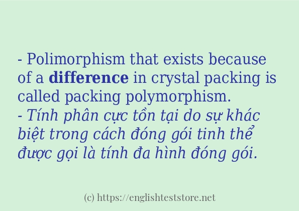 difference các cách dùng và câu ví dụ