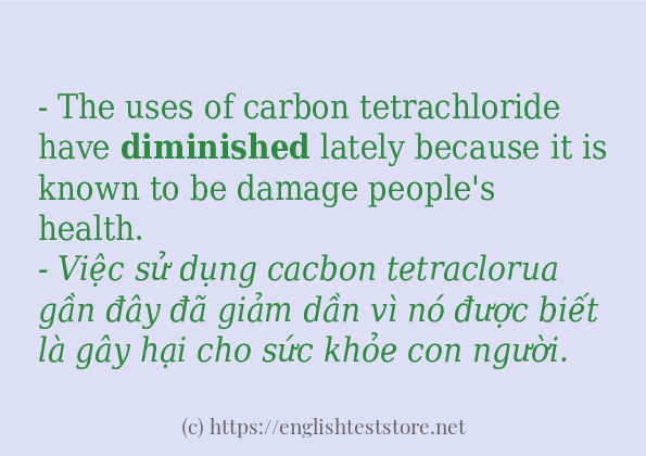 diminished cách dùng và ví dụ trong câu