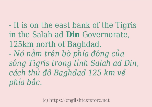 din câu ví dụ và cách sử dụng