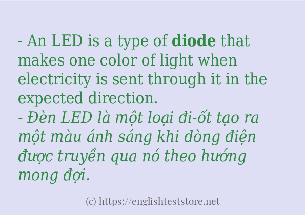 diode áp dụng trong câu và ví dụ