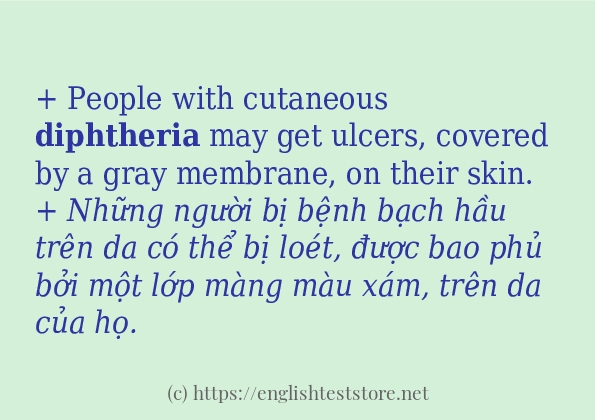 diphtheria ví dụ cách dùng trong câu