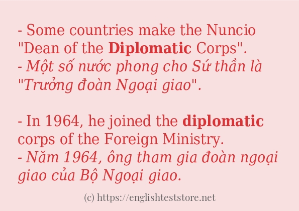 diplomatic áp dụng trong câu và ví dụ