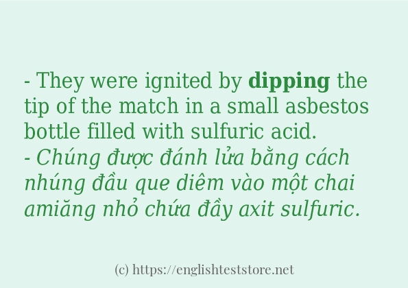 dipping cách dùng trong câu và ví dụ