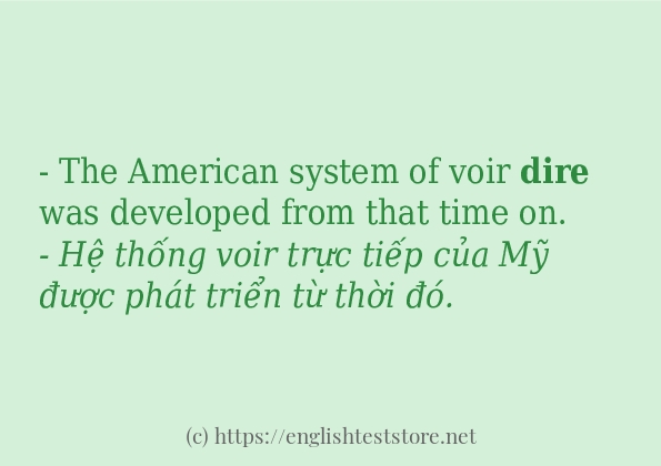 dire sử dụng như thế nào và câu ví dụ
