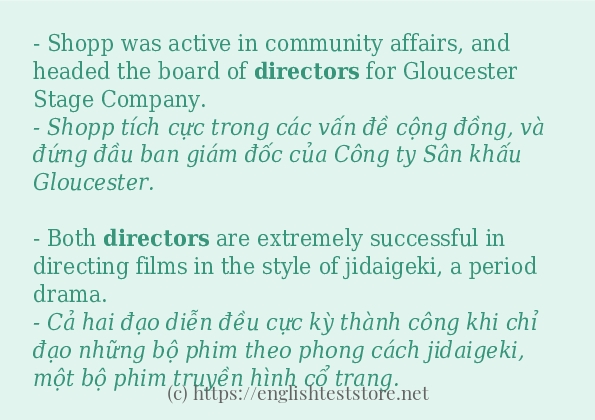 directors cách dùng và câu ví dụ directors cách dùng và câu ví dụ
