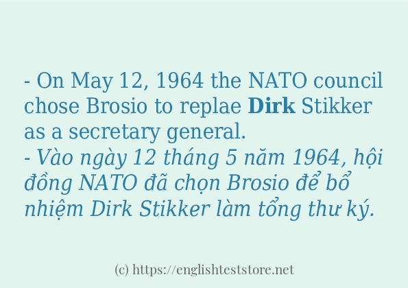 dirk sử dụng như thế nào và câu ví dụ