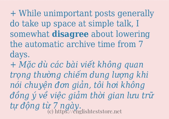 disagree ví dụ cách dùng trong câu