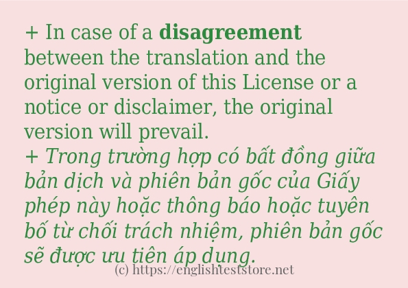 disagreement các ví dụ và câu điển hình