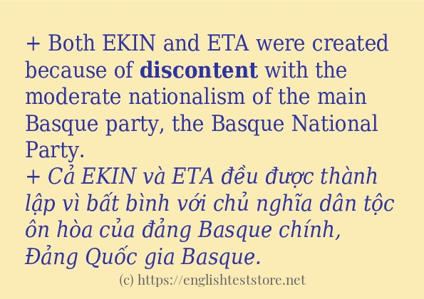 discontent ví dụ cách dùng trong câu