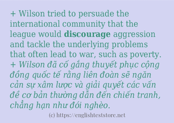 discourage sử dụng như thế nào và câu ví dụ
