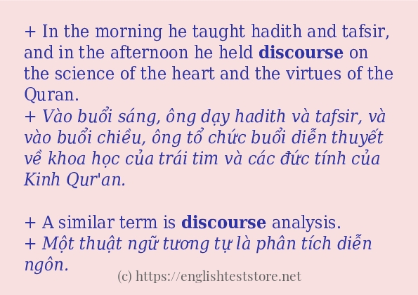 discourse ví dụ và cách sử dụng trong câu