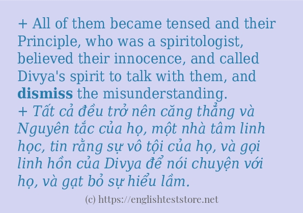 dismiss sử dụng thực tế trong câu