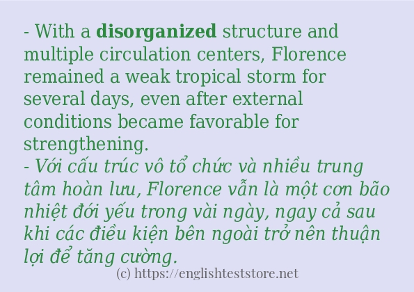 disorganized cách sử dụng trong câu và ví dụ