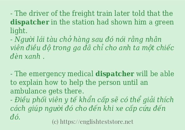 dispatcher cách sử dụng trong câu và ví dụ