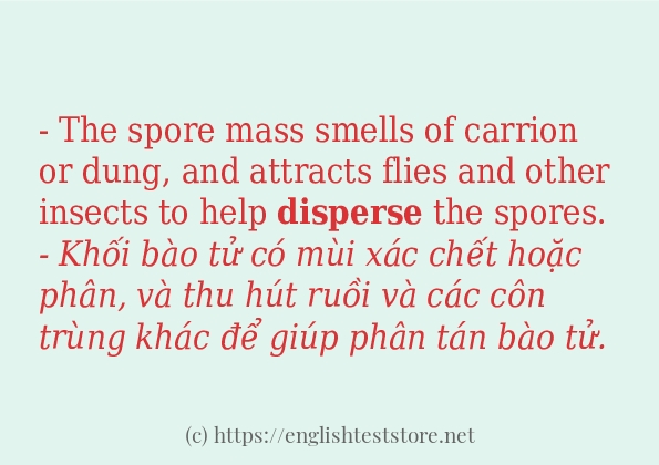 disperse cách dùng và ví dụ trong câu