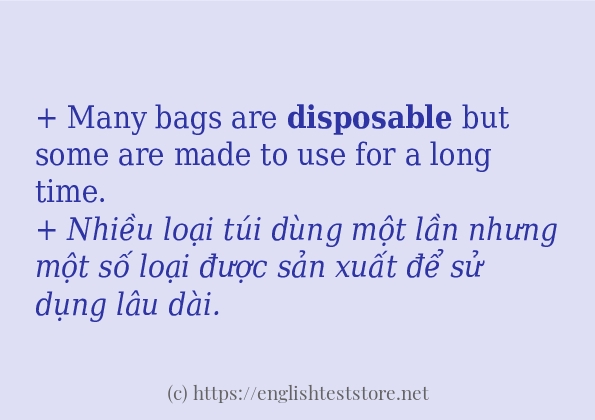 disposable cách sử dụng trong câu và ví dụ