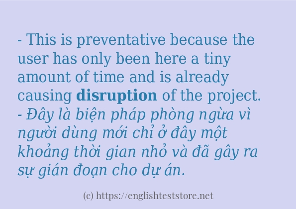 disruption cách sử dụng trong câu và ví dụ