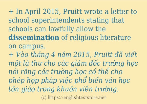 dissemination sử dụng thực tế trong câu