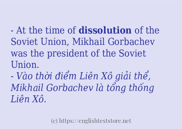 dissolution cách sử dụng trong câu và ví dụ