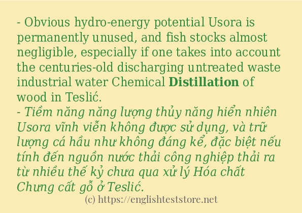 distillation các ví dụ và câu điển hình