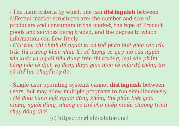 distinguish dùng như thế nào?