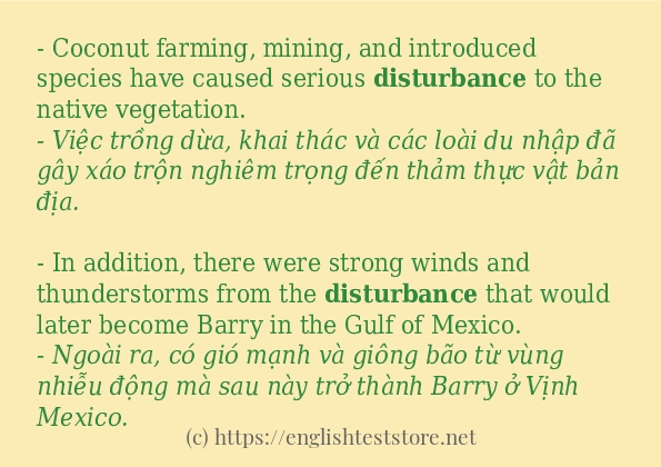 disturbance cách dùng và ví dụ trong câu