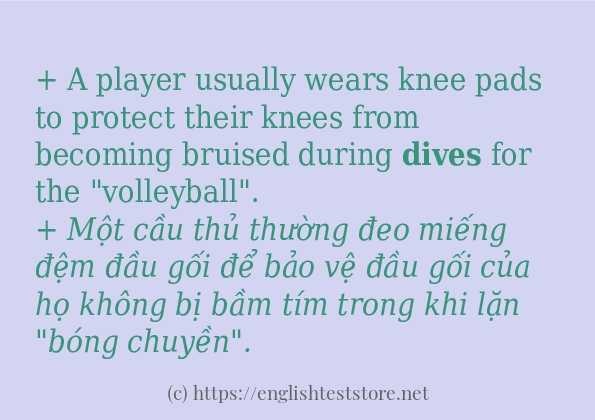 dives cách dùng và ví dụ trong câu dives cách dùng và ví dụ trong câu