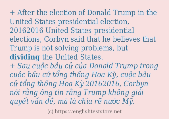 dividing các cách dùng và câu ví dụ