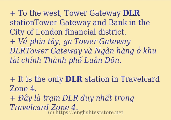 dlr câu ví dụ và cách sử dụng