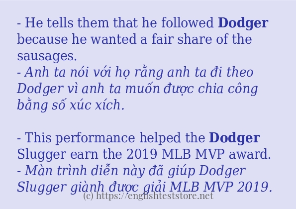dodger các cách dùng và câu ví dụ