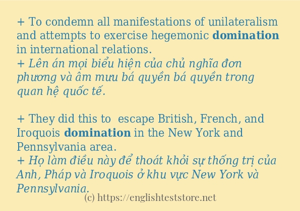domination cách dùng và ví dụ trong câu