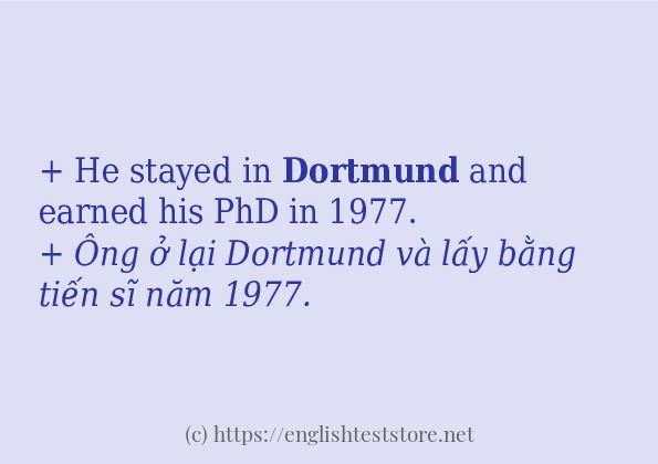 dortmund ví dụ và cách sử dụng trong câu