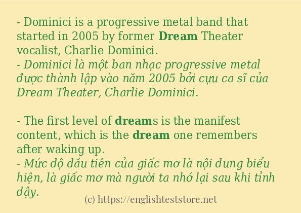 dream sử dụng như thế nào và câu ví dụ dream sử dụng như thế nào và câu ví dụ