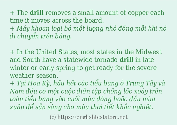 drill cách sử dụng và câu ví dụ